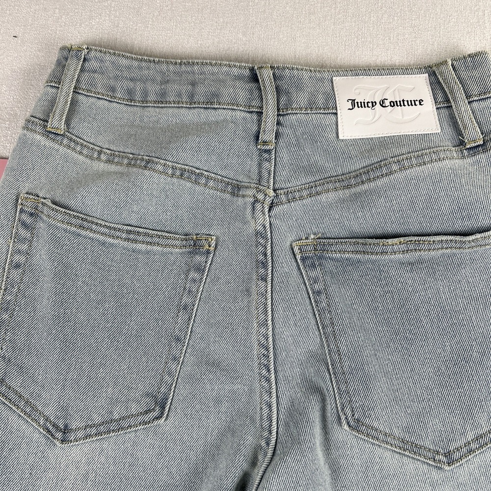 Juicy Couture Lunita Wide Leg Cargo Jeans Size 28 Medium Wash Y2K NWT($110) - Picture 11 of 13